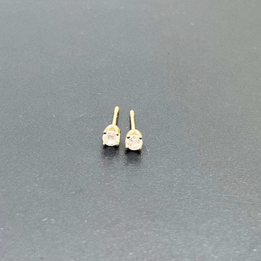 Classic 14k Yellow Gold Prong Set Diamond Stud Earrings, 3mm, .60 Grams
